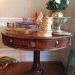 leather-top-round-console-table-and-china