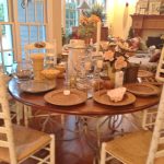 round-iron-plank-top-table-with-6-ladderback-chairs