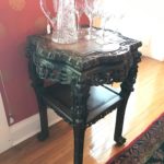 Carved Asian Marble Top Table