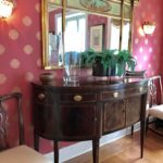 Hickory Sideboard 66in L 22in D Gilt Mirror 54in L X 36in D