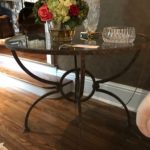 Iron And Smokey Glass 3 Ft Side Table