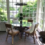 Round Rattan And Glass Top Table And Chairs