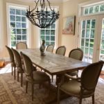 Restoration Farm Table 9ft Plus 2 Leaves To 12ft Set Of 8 Chairs And Carpet Lighting Nfs Copy