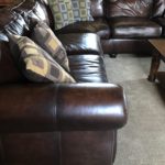 Bernhardt Chocolate Leather Sofa Approx 9.5 Feet