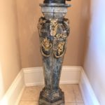 PAIR Of 4 Ft Marble Pedestals With Ormolu Decoration