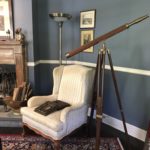 Vintage Telescope , Wing Chair Aprox 9 X 12 Rug Copy