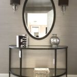 Iron And Glass Console With Coordinating Ova Miirror