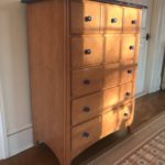 Tall And Long Cherry Chests With Blue Tops By MAINE COTTAGE Furn