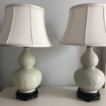 Pair Of Celedon Lamps