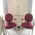 Pair Of Pink French Chairs And Country French Armiore