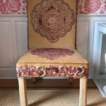 Pair Of Wonderful Library Chairs In Velvet And Applique