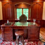 Handsome Executive Desk With Leather Top Italian (In Three Pieces )