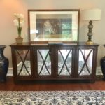 Mirrored Console 6ft L Flanked By Mansion Size Turkish Vases
