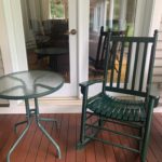 PAIR OF OUTDOOR ROCKING CHAIRS IN HUNTER