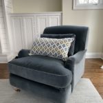 Beautiful Grey Blue Velvet Side Chair