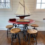 Great Industrial Wood And Iron Table And Stools!
